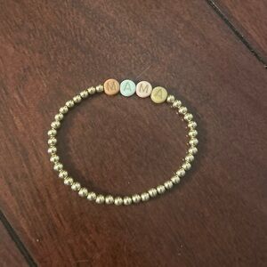 Gold Beaded 'MAMA' Bracelet